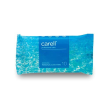 Clinell CRW10 Carell Professional Care - Refreshing Personal Care Wipes - Pack of 10 Wipes - Gentle, Dermatologically Tested, Alcohol Free,Blue