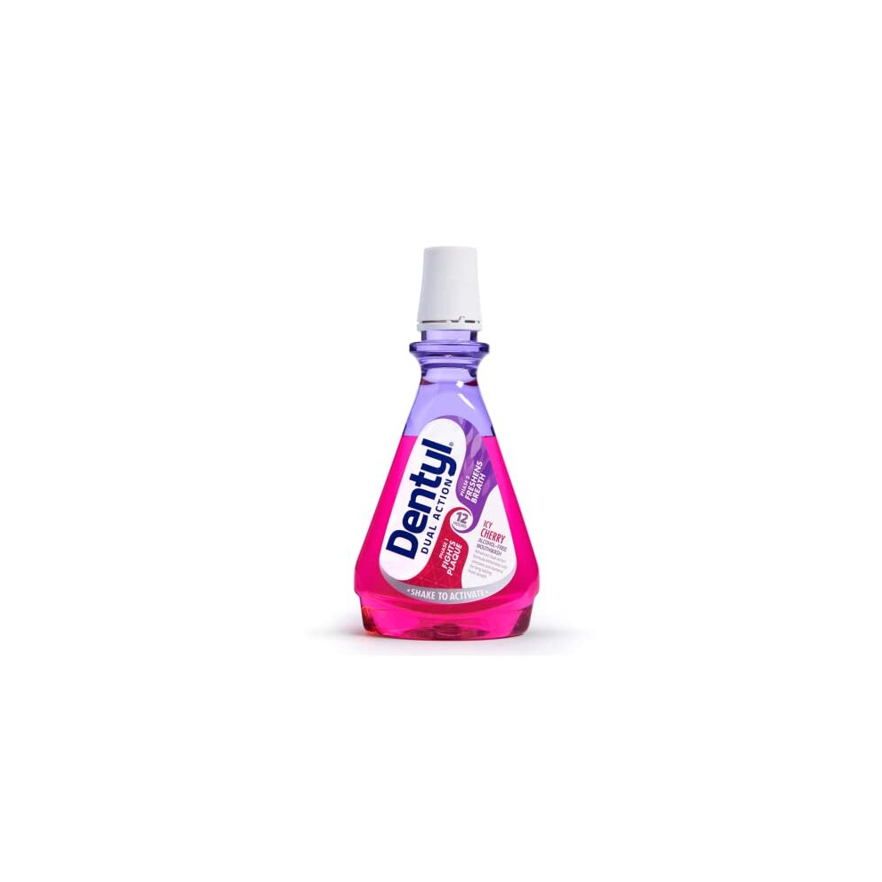 Dentyl Dual Action CPC Mouthwash, 12hrs Fresh Breath & Total Care, Alcohol Free, ICY Cherry, 500 ml