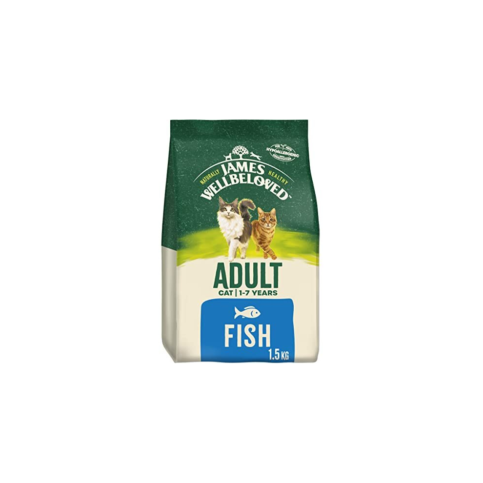 James Wellbeloved Adult Fish 1.5 kg Bag, Hypoallergenic Dry Cat Food