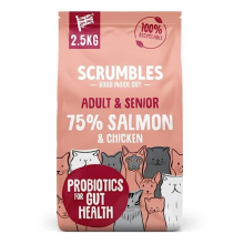 Scrumbles All Natural Dry Cat Food With Chicken and Fresh Salmon, High Protein Food for Adults And Seniors, 2.5 Kg,pink bag