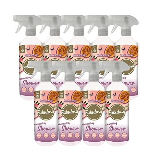 Fabulosa Fabulosa concentrated disinfectant, Clear Multi-Purpose Anti-Bacterial Shower Cleaner Trigger Spray with Lasting Fragrance, 9 Pack, 500ml, Passion