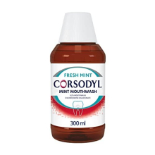 Corsodyl Antibacterial Mouthwash Fresh Mint, Bleeding Gum Treatment, Prevents Gum Disease, 300 ml