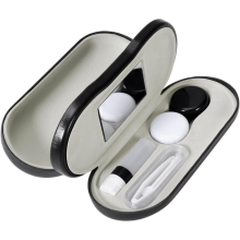 Contact Lens Case - Glasses Case 2 in 1 Double Sided Travel Kit - Leakproof Design - Tweezers and Applicator Included - Perfect for Home Travel