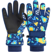 Ski Gloves for Children | Winter Ski Gloves Windproof Waterproof Warm | Thick PU Cold Weather | Outdoor Sports Snowboard Skiing for Boys and Girls-S