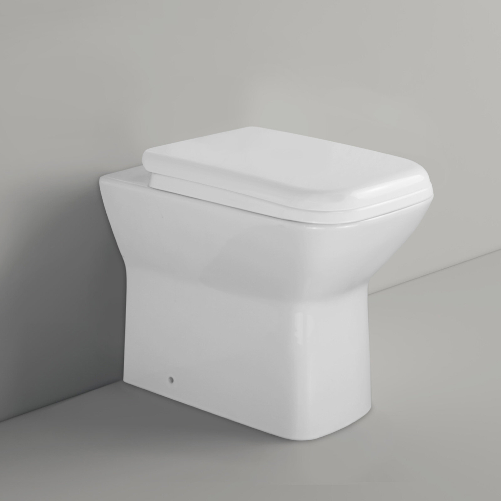 Nes Home Louis Stylish Back to Wall Toilet and Soft Close Seat White