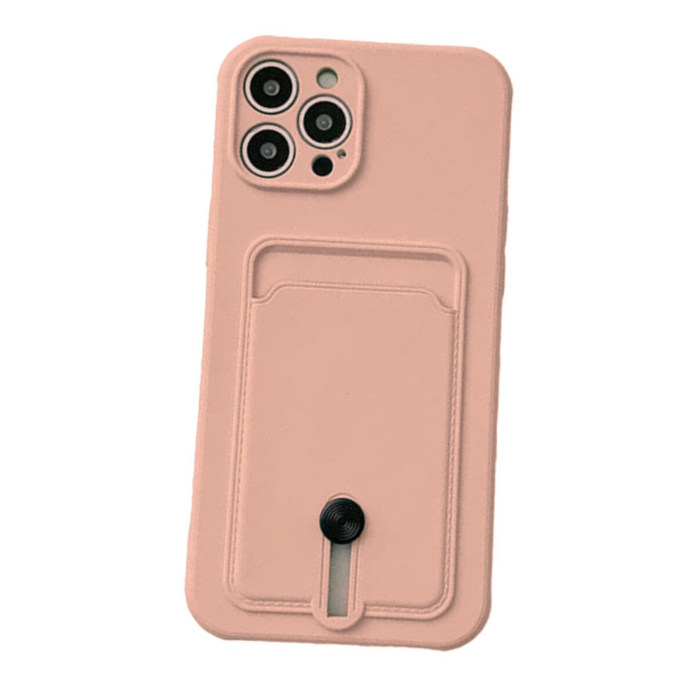 Silicone Card Holder Protection Case Compatible With Iphone 15 Pro Max In Pink 9145584623212