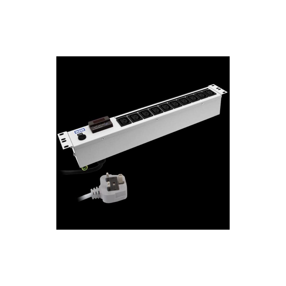 Pdu 10 Way Power Metered 10A Iec 60320 C13 Fused 13A Plug Pdu Light/Grey 8438568754905