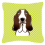 Checkerboard Lime Green Basset Hound Fabric Decorative Pillow- 18 x 18 In. 1