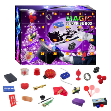 (B) 24 Grids Christmas Advent Calendar Puzzle Toy Magic Trick Props Gift Boxes Decor
