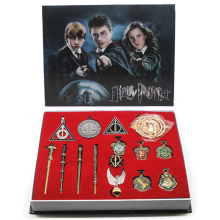 (  15Pcs Magic Set) 15pc Harry Potter Collect Box Magic Wand Badge Necklace Set Dumbledore Xmas Gift
