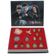 (  14Pcs Magic Set) 15pc Harry Potter Collect Box Magic Wand Badge Necklace Set Dumbledore Xmas Gift