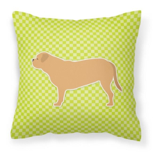 Dogue de Bordeaux Checkerboard Green Fabric Decorative Pillow