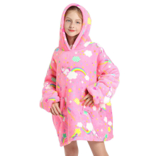 ( #18 Rainbow Horse, for Kid) Winter Soft Oodie Adult/Kid Comfort Pajamas Blanket Hoodie Hoodie Pullover Xmas