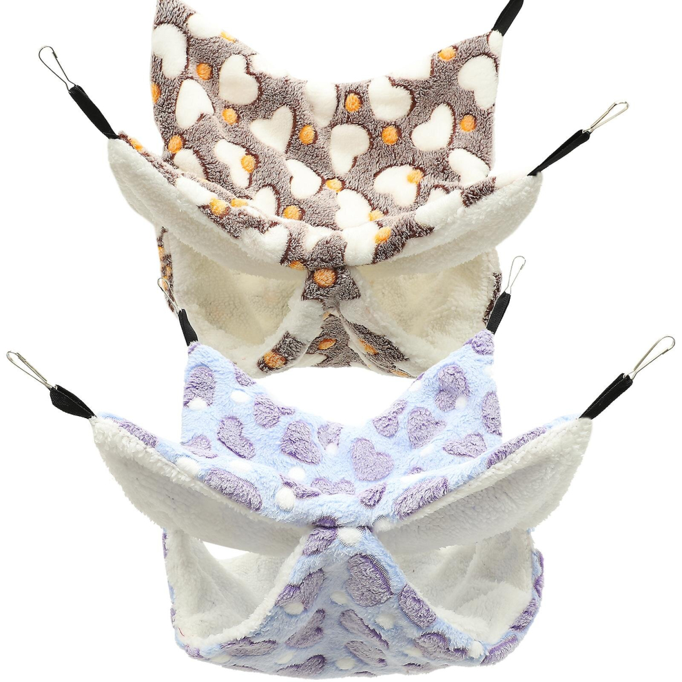 2 Pcs Winter Hammock Sugar Glider Hanging Bed Hamster Cage Accessories Rat Sleeping Bag