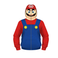 (red, 3XL) Halloween Super Mario Bros Hooded Sweatshirt Hoodie