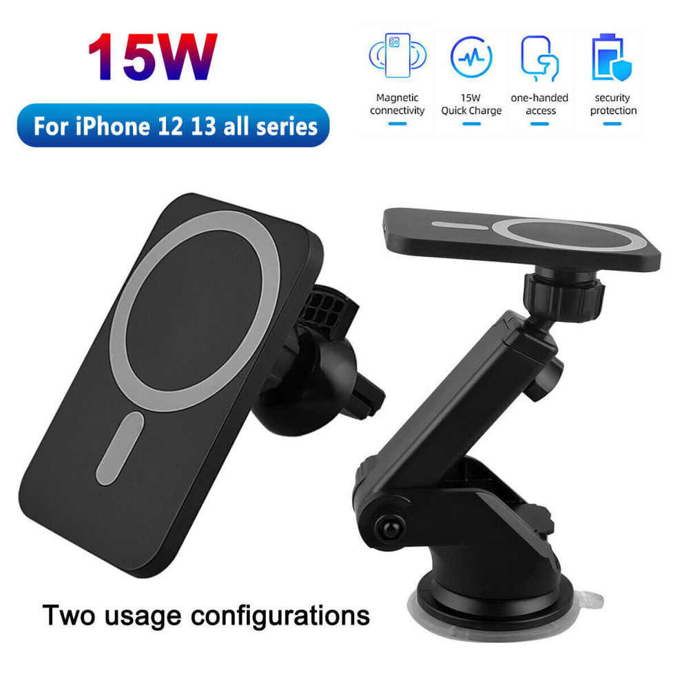 Magnetic Wireless Car Charger Mount Holder For iPhone Magsafe 15 14 13