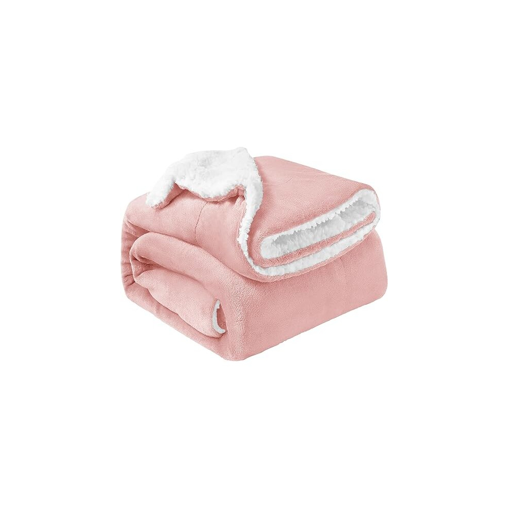 Supreme Bedding Ltd (Pink -Sherpa Fleece) King Sherpa Fleece Blanket Throw Bed Sofa Couch Uk