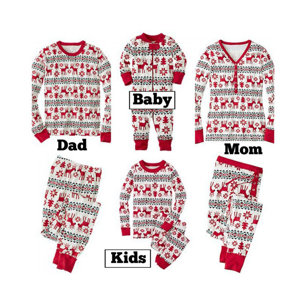 Goplushtoy (Kids 10T) Family Matching Pajama Sets Matching Christmas Pjs Family Christmas Pyjamas Reindeer Printed Xmas Sleepwear For Adults Kids Red