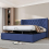 (Blue) Velvet Double Bed Frame 4FT6 with Storage 15