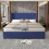 (Blue) Velvet Double Bed Frame 4FT6 with Storage 7