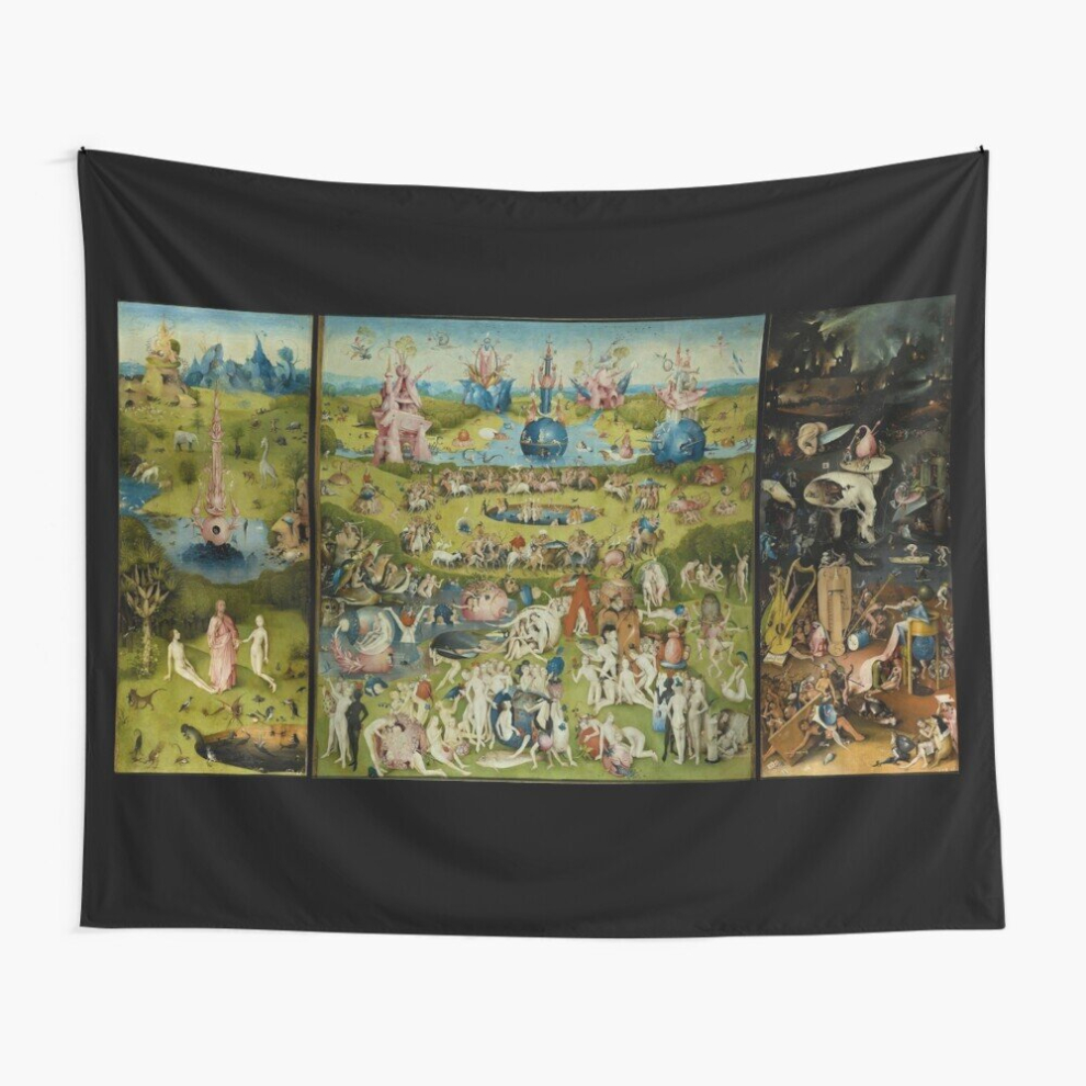Bearlad Tapestry 60X50inch The Garden Of Earthly Delights By Hieronymus Bosch (1480-1505) Wall Hanging Art Décor Living Room
