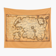 Tapestry 60x50inch Map of Tamriel - Elder Scrolls IV Oblivion Wall Hanging Art Décor Living Room