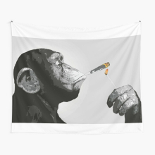 Tapestry 60x50inch Banksy Steez Chimp Monkey Smoking Joint Wall Hanging Art Décor Living Room