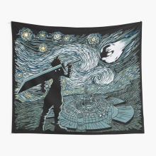 Tapestry 60x50inch Final Fantasy VII Cloud Starry Night Wall Hanging Art Décor Living Room