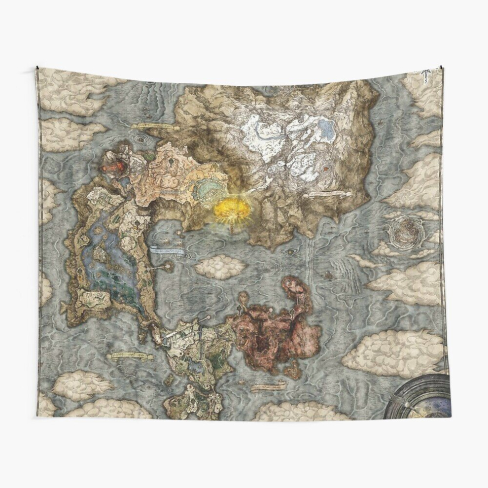 Tapestry 60x50inch Elden ring Hi Res map Wall Hanging Art DÃ©cor Living Room