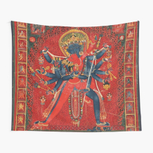 Tapestry 60x50inch Buddhist Mandala 72 Chakrasamvara And Vajravarahi Wall Hanging Art Décor Living Room