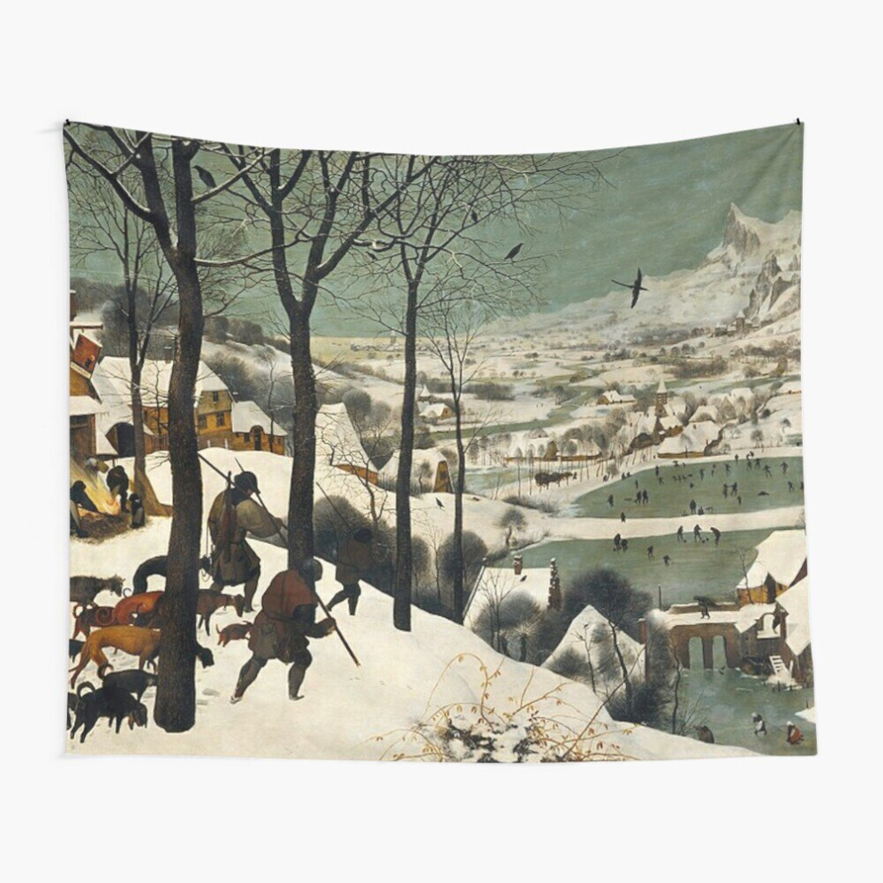 Tapestry 60x50inch HUNTERS IN THE SNOW - BRUEGEL Wall Hanging Art Décor Living Room