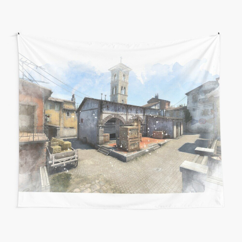 CSGO Inferno Watercolour Map Tapestry 60x50 Inch - Wall Hanging Art Decor for Living Room