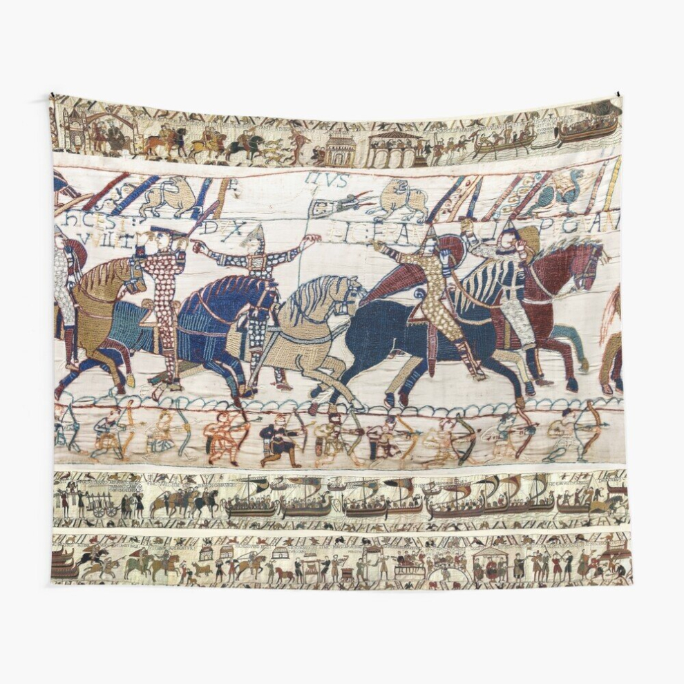Bearlad Tapestry 60X50inch The Bayeux Tapestry ,Battle Of Hastings ,Norman Knights Horseback Wall Hanging Art Décor Living Room