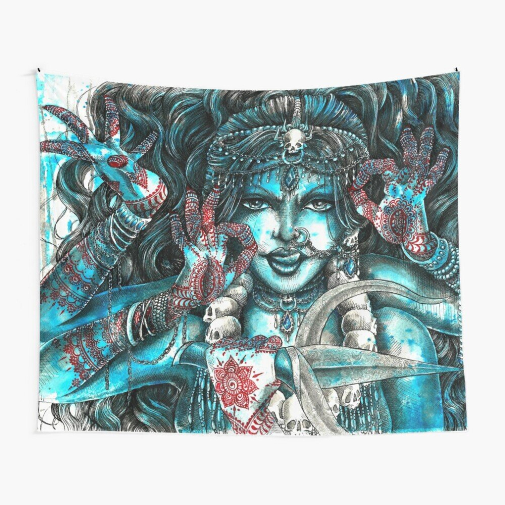 Bearlad Tapestry 60X50inch Goddess Kali Wall Hanging Art Décor Living Room