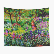 Tapestry 60x50inch Claude Monet 'Le Jardin aux Iris à Giverny' - 'The Iris Garden at Giverny' Wall Hanging Art Décor Living Room