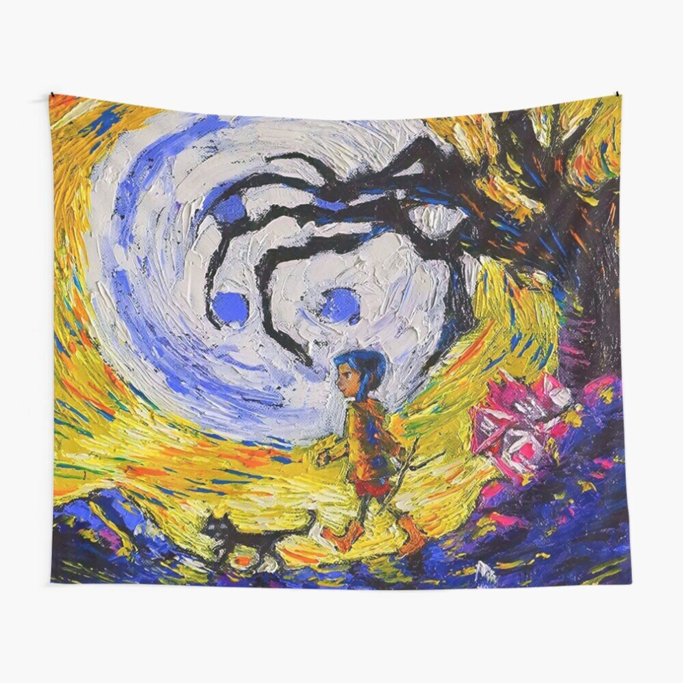 Bearlad Tapestry 60X50inch Coraline Vincent Van Gogh Starry Nights Wall Hanging Art Décor Living Room