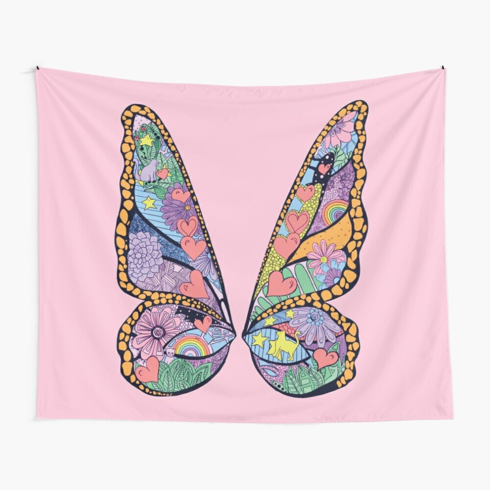 Tapestry 60x50inch Main Butterfly in PINK Size XS- Butterfly Mural Nashville TAYLOR SWIFT BACHELORETTE PARY BRIDAL Wall Hanging Art Décor Living Room