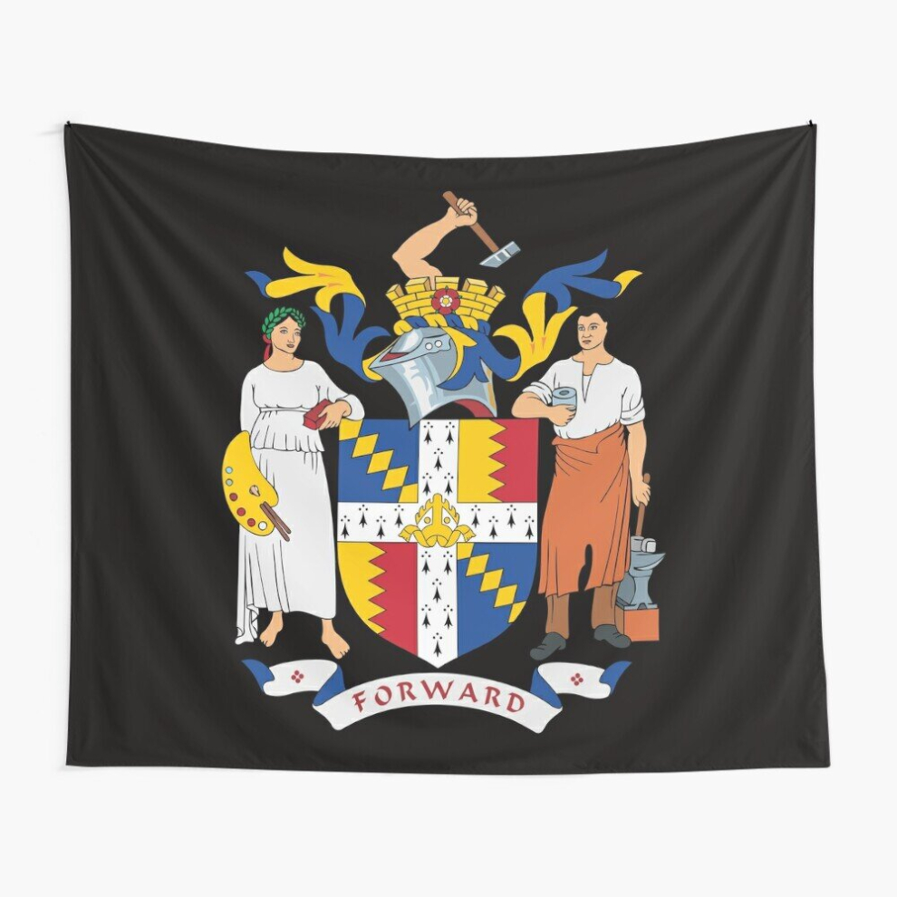 Tapestry 60x50inch Birmingham Coat of Arms Wall Hanging Art DÃ©cor Living Room