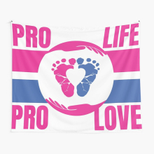 Tapestry 60x50inch Pro-Life Movement Flag Wall Hanging Art Décor Living Room