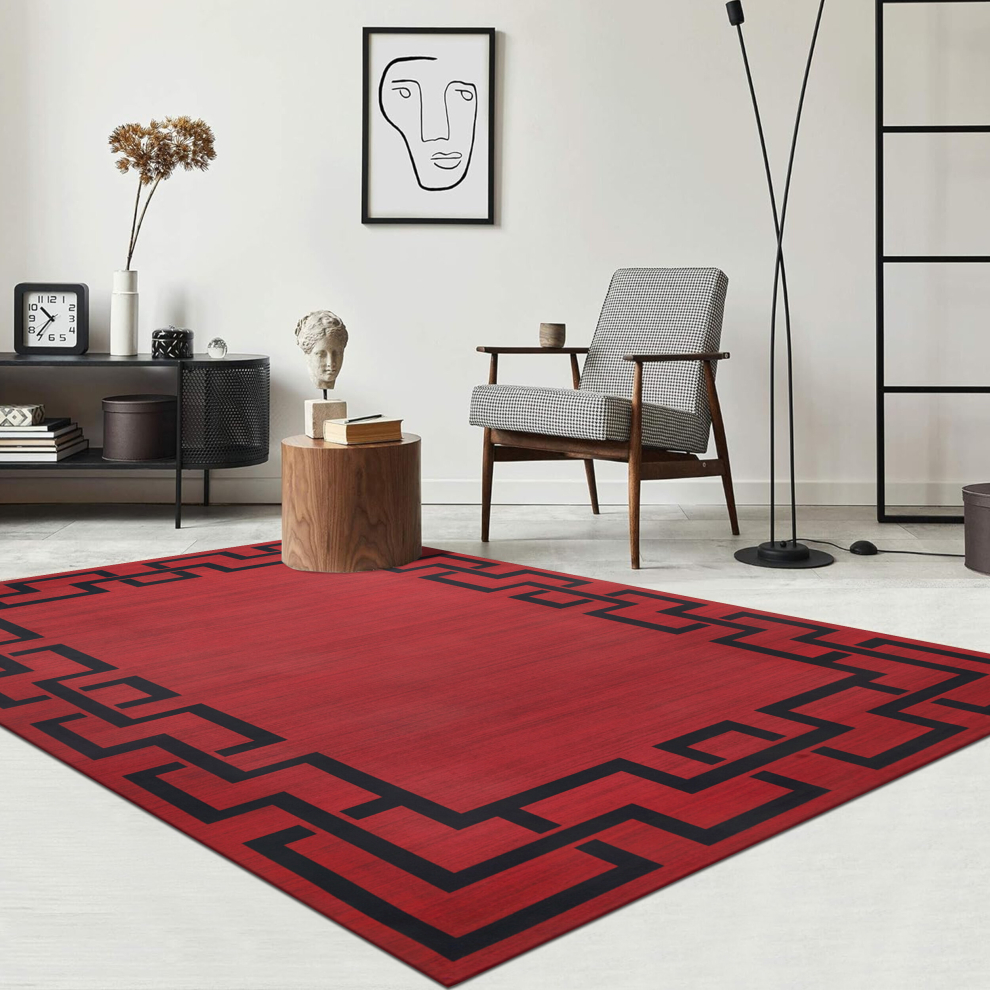 (160 X 230 cm_Living Room Rug, Red-Lexi) Extra Large Rugs Luxury Modern Carpets Long Runner Rug & Door Mats