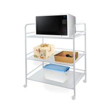3 Tier Kitchen Trolley Storage Rack Cart Slim Rolling Trolley W/ Wheels & Handle