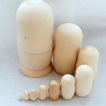 10pcs Diy Unpainted Blank Wooden Big Belly Shape Russian Nesting Dolls