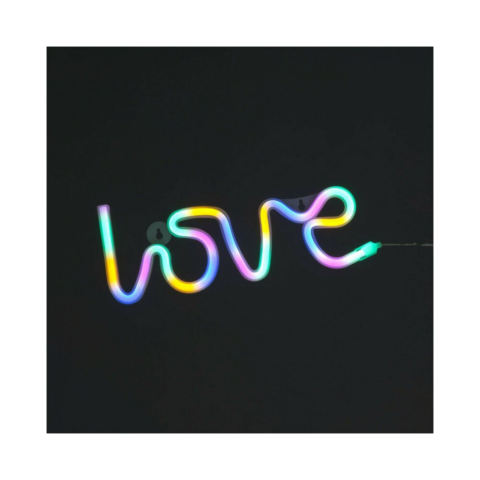 Snow Time 'Love' Led Rope - Multicoloured Light