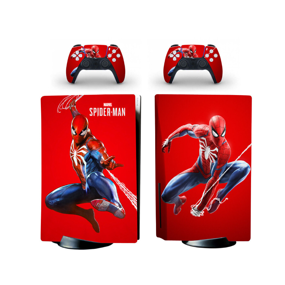 Newjass Ps5 Standard Disc Console Vinyl Skins Sticker Decal Spiderman Spider Super Hero