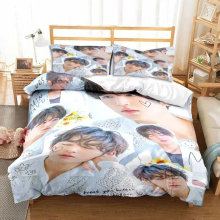 (11, Double) Seventeen Kpop Group Bedding Set 3pcs Duvet Cover & Pillowcase