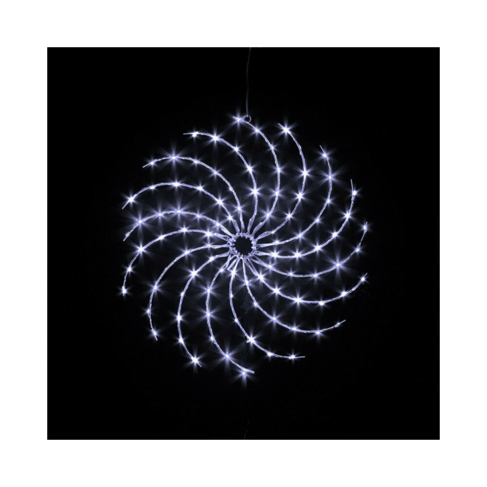 Snow Time 50Cm Spiral Snowflake - Ice White