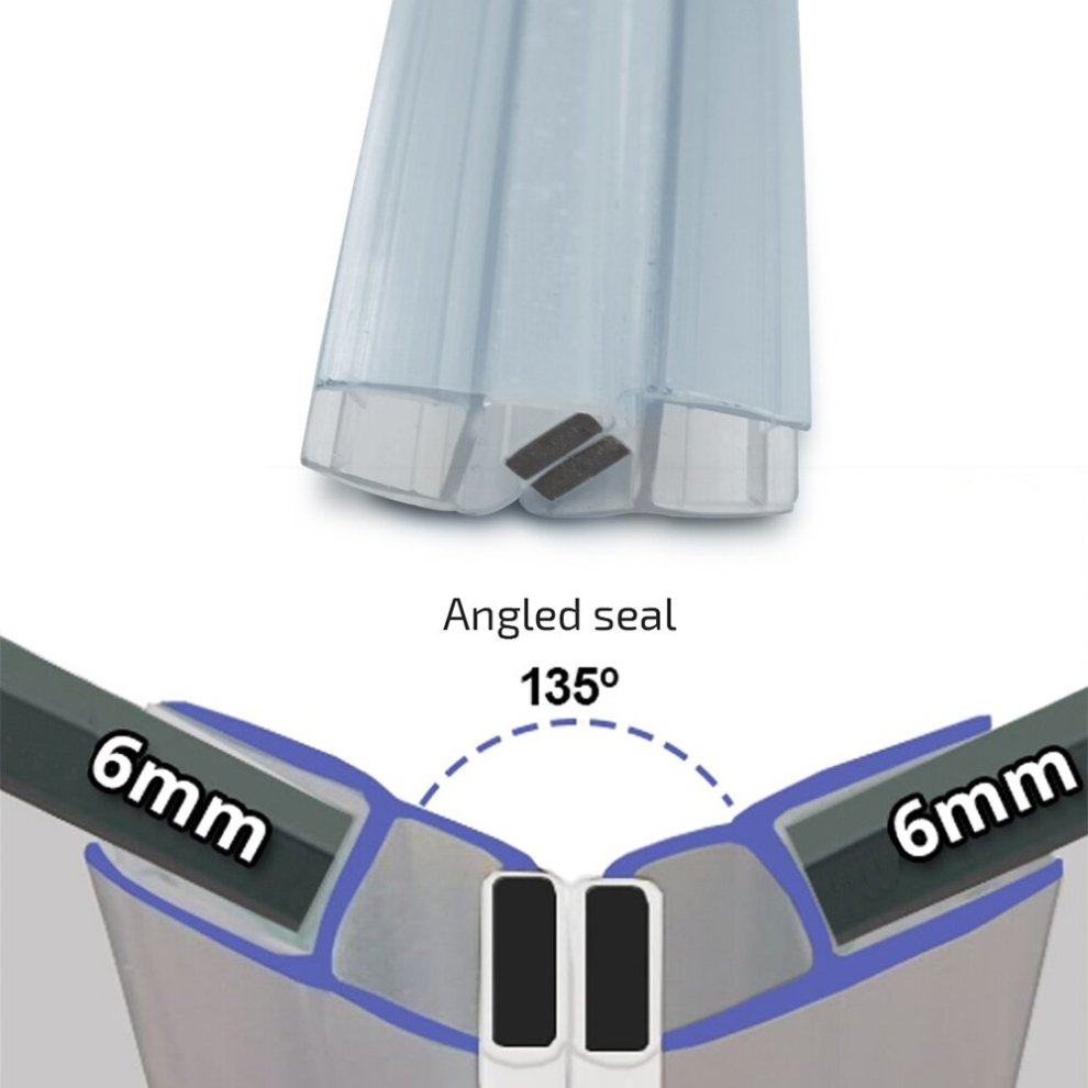 Clear 135 Magnetic Shower Enclosure Seal 6mm x 2000mm
