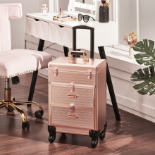 3in1 Portable Cosmetic Makeup Case Manicure Case with Drawers