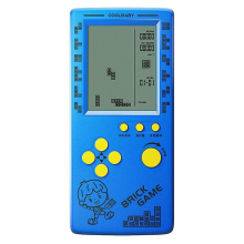 (Blue) Rs-100 Tetris Game Console Classic Block Game Puzzle Games Player Handheld Game Machine Brick Games Batteries Not Includedbeyamis