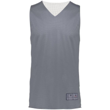 Adult Tricot Mesh 2.0 Reversible Jersey, Graphite & White - 2XL